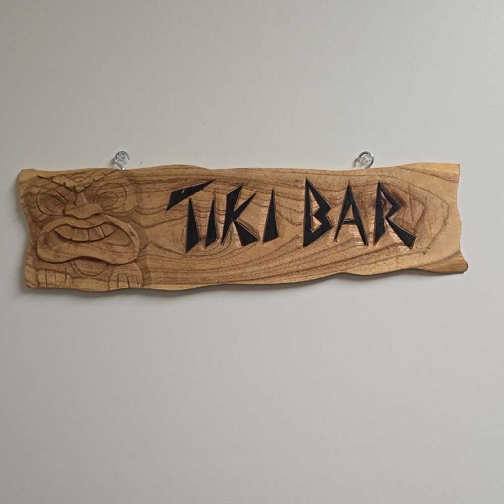 Wooden Tiki Bar Sign